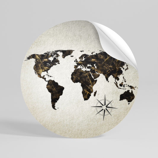GOLDEN LINES GLOBE Vinilo adhesivo redondo