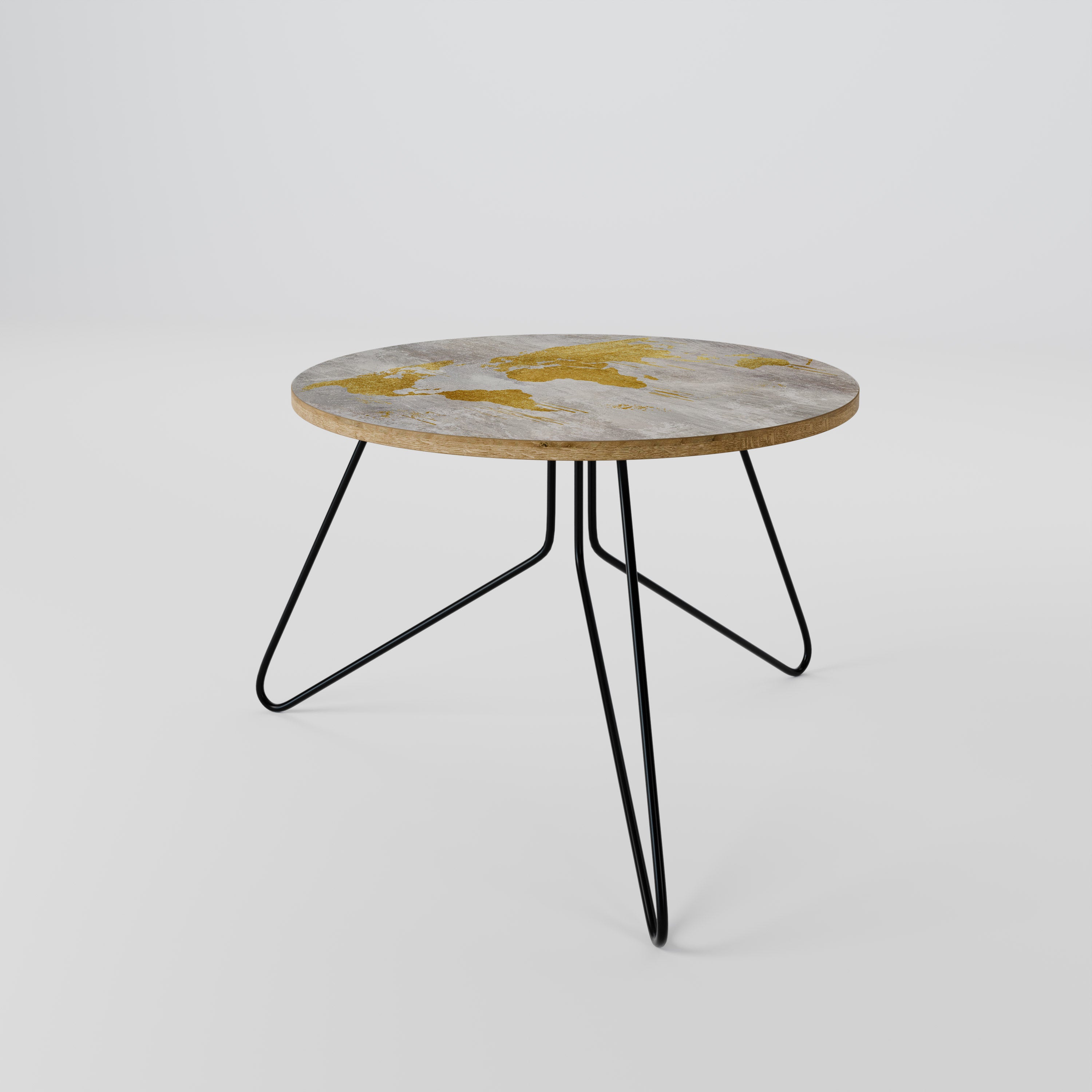 METALLIC WORLDVIEW MAP Coffee Table 60