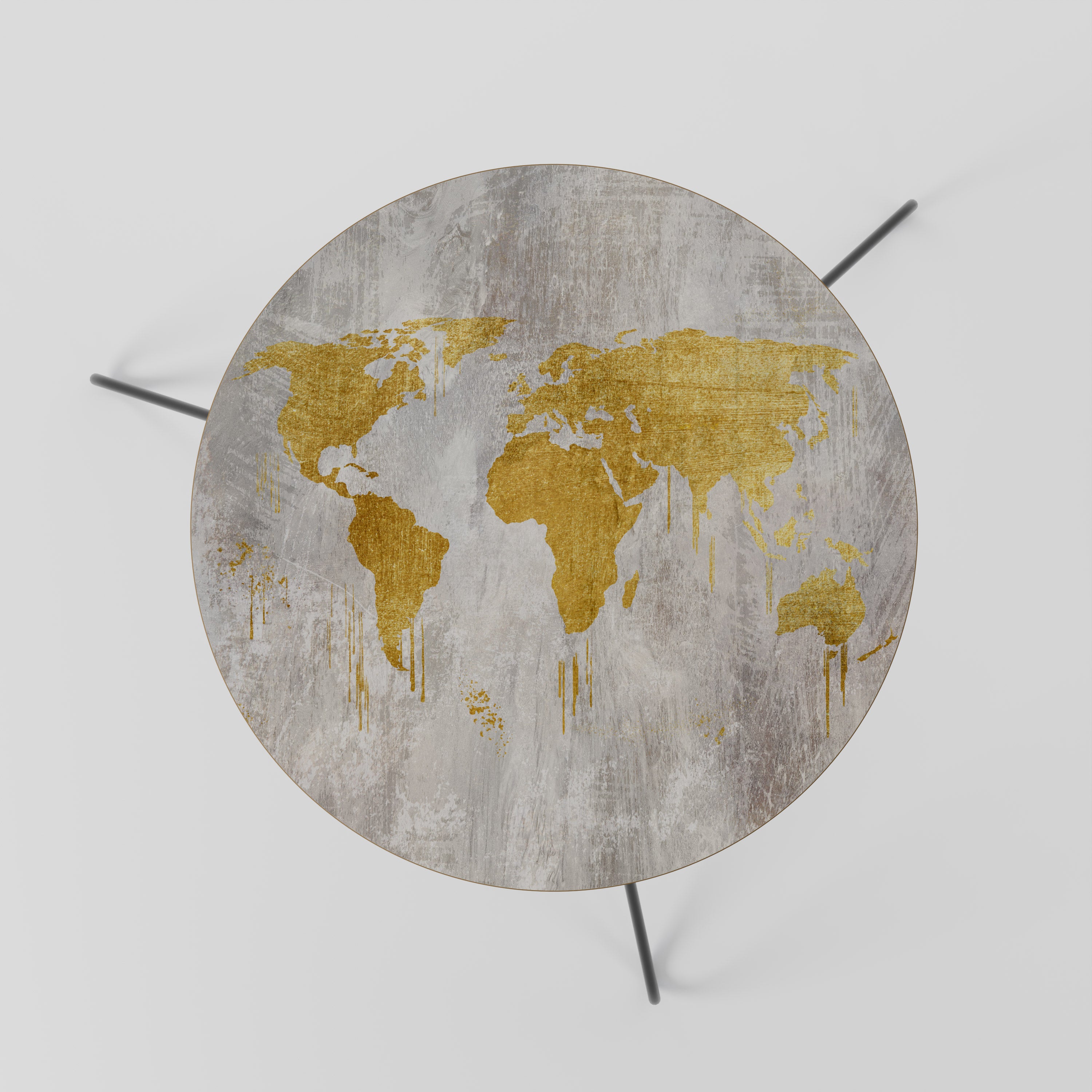 METALLIC WORLDVIEW MAP Coffee Table 60
