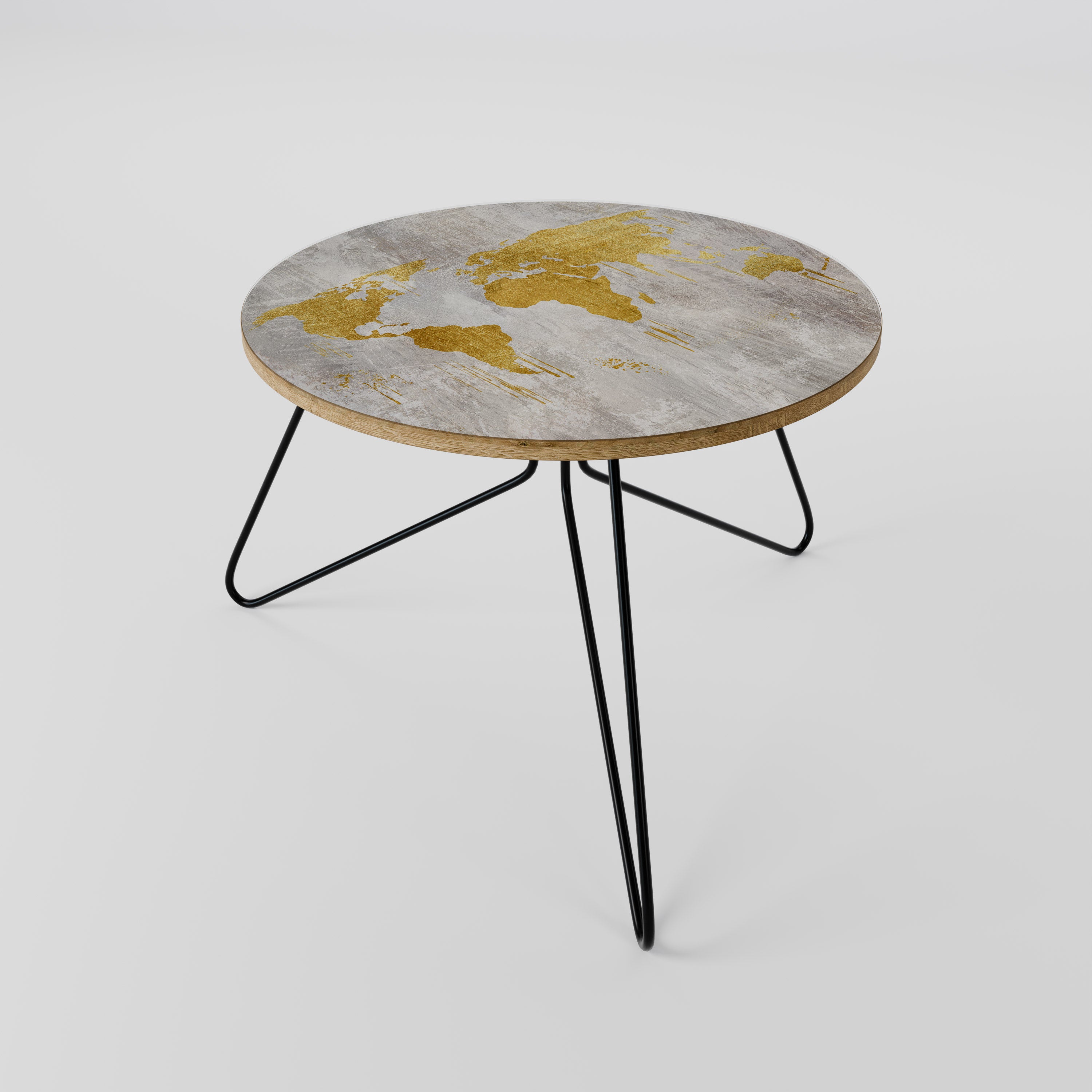 METALLIC WORLDVIEW MAP Coffee Table 60