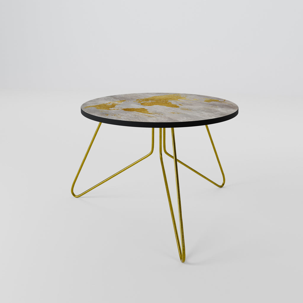 METALLIC WORLDVIEW MAP Coffee Table 60