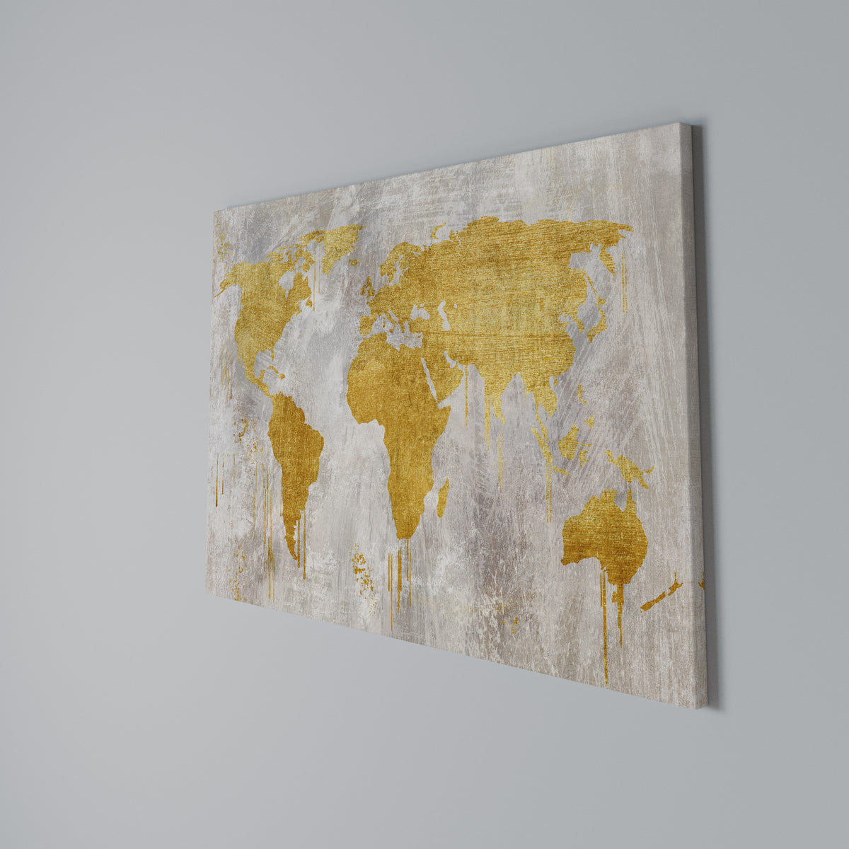 METALLIC WORLDVIEW MAP Cuadro en lienzo horizontal