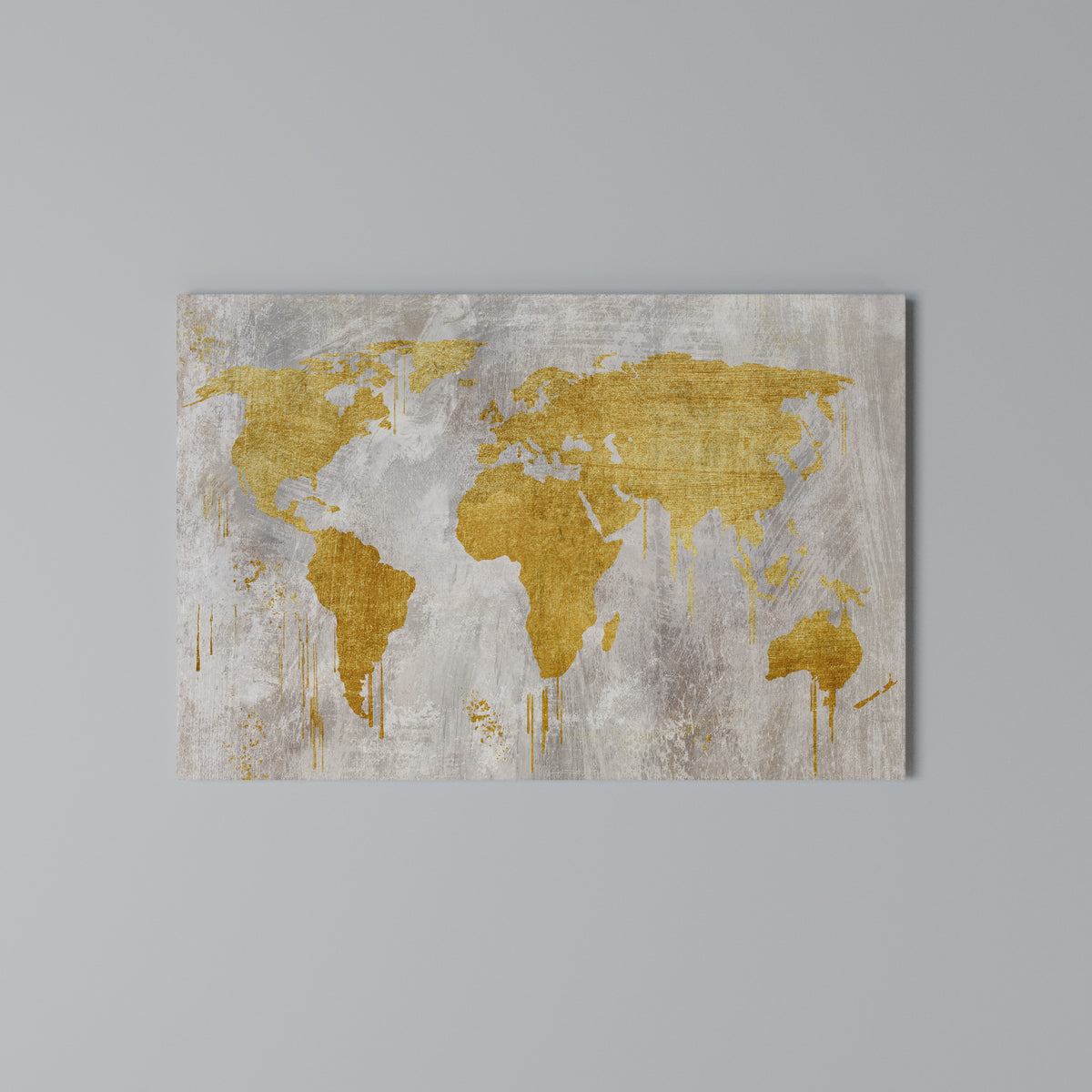METALLIC WORLDVIEW MAP Cuadro en lienzo horizontal