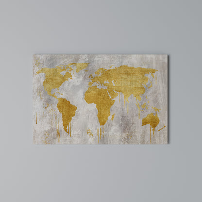 METALLIC WORLDVIEW MAP Cuadro en lienzo horizontal