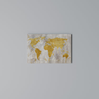 METALLIC WORLDVIEW MAP Cuadro en lienzo horizontal
