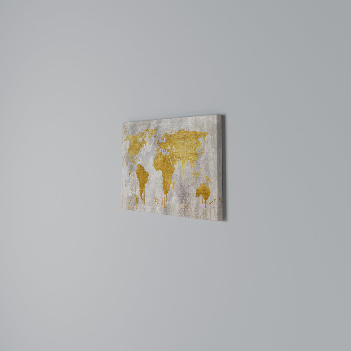 METALLIC WORLDVIEW MAP Cuadro en lienzo horizontal
