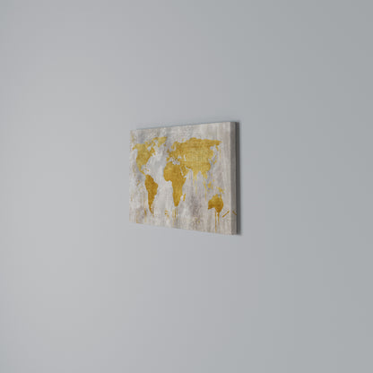 METALLIC WORLDVIEW MAP Cuadro en lienzo horizontal
