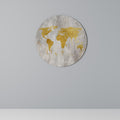 METALLIC WORLDVIEW MAP Round Wall Art