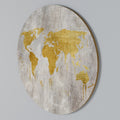METALLIC WORLDVIEW MAP Arte de pared redondo