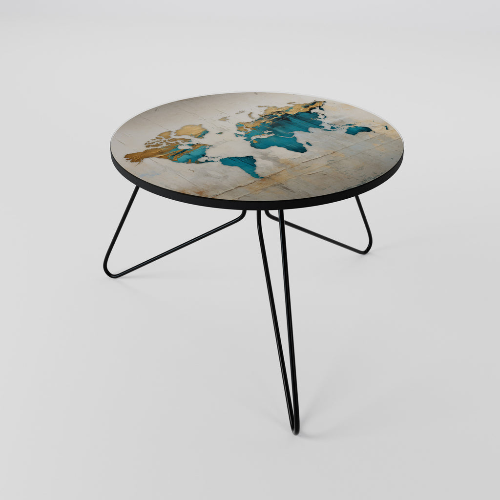 AZURE GILDED MAP Coffee Table