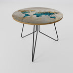 AZURE GILDED MAP Coffee Table