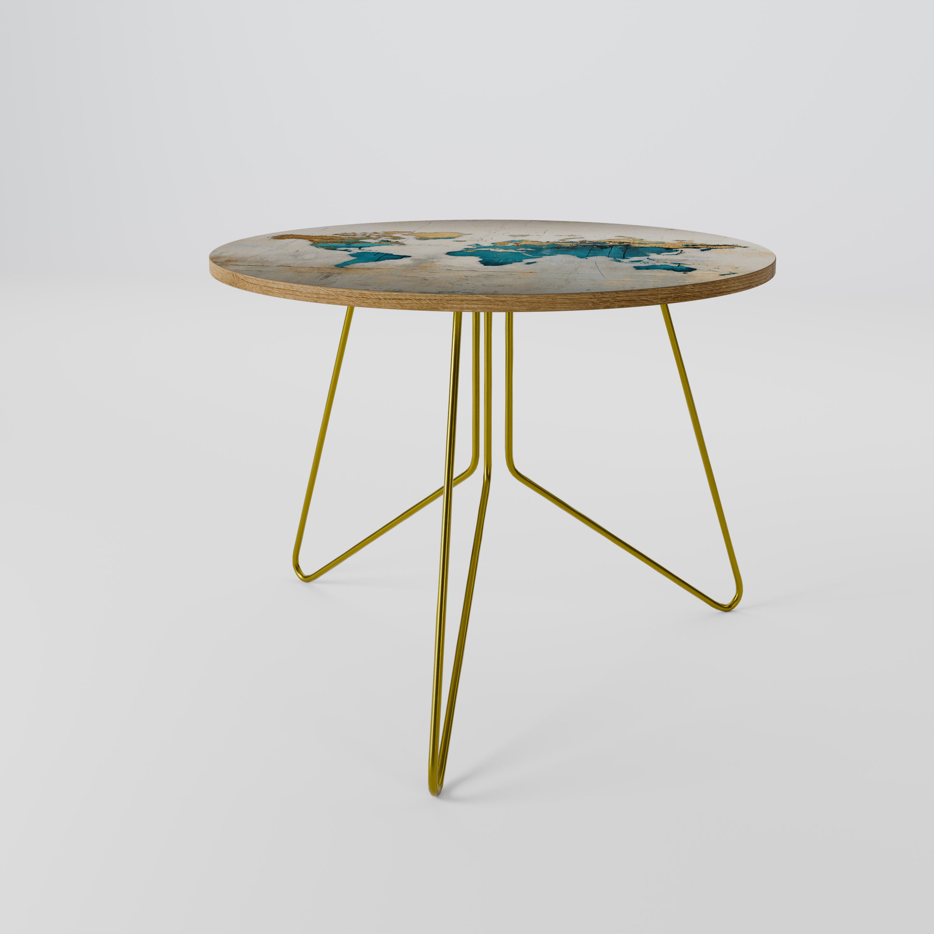 AZURE GILDED MAP Coffee Table
