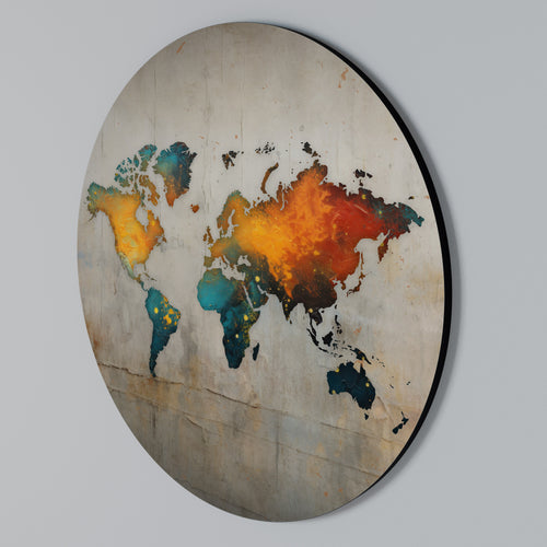 GLOBAL HUES EXPLORED Arte de pared redondo