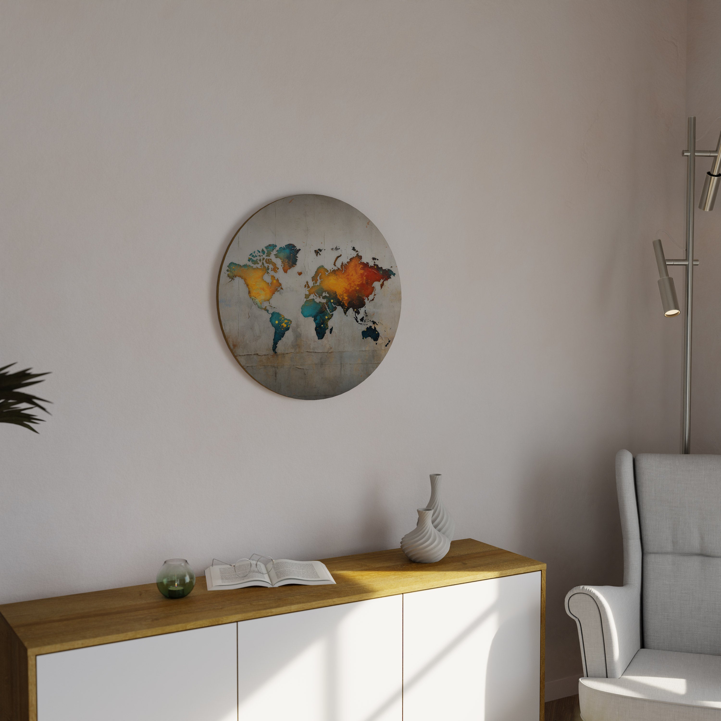 Arte de pared redondo GLOBAL HUES EXPLORED