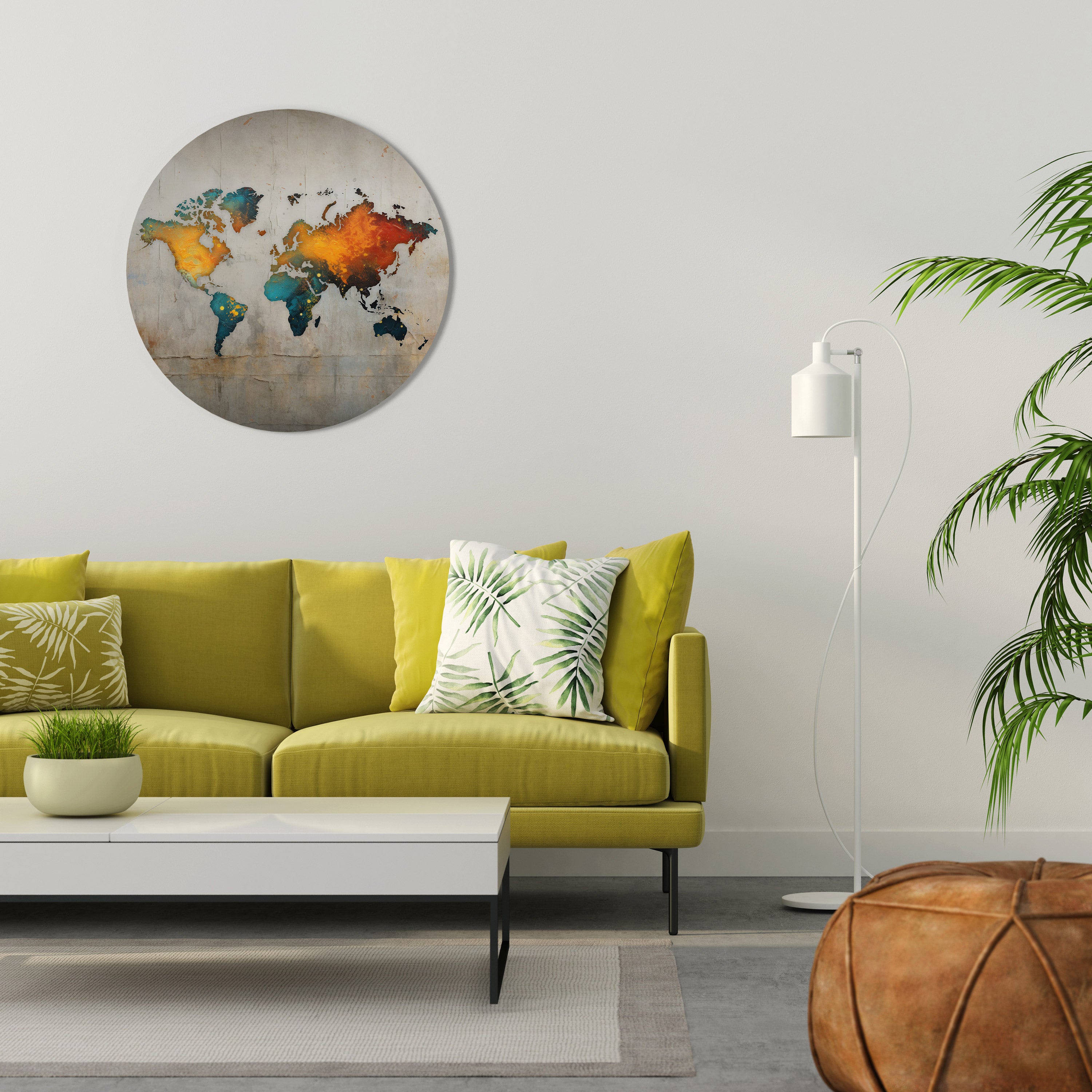 Arte de pared redondo GLOBAL HUES EXPLORED