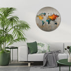 GLOBAL HUES EXPLORED Round Wall Art