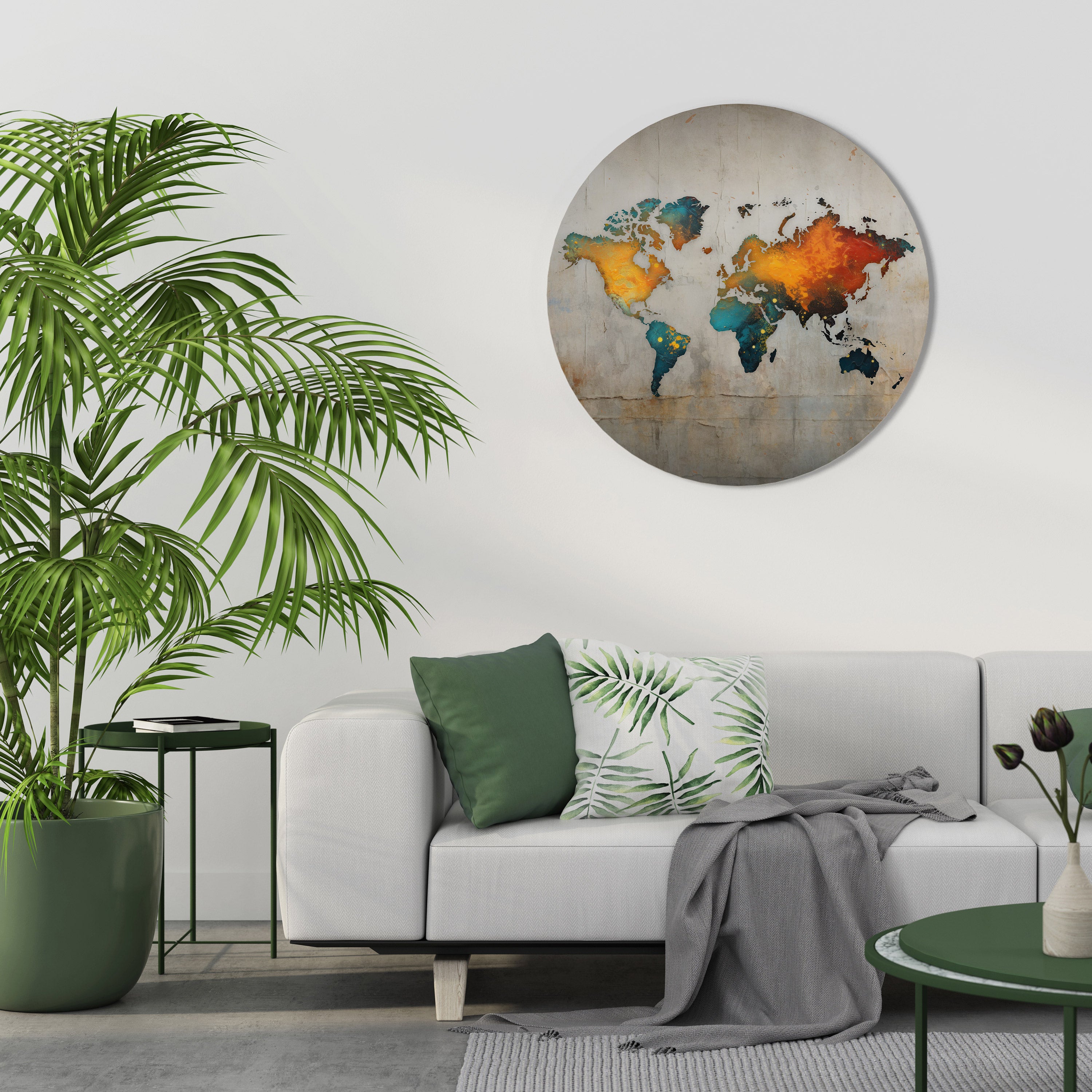 Arte de pared redondo GLOBAL HUES EXPLORED