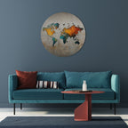 GLOBAL HUES EXPLORED Round Wall Art