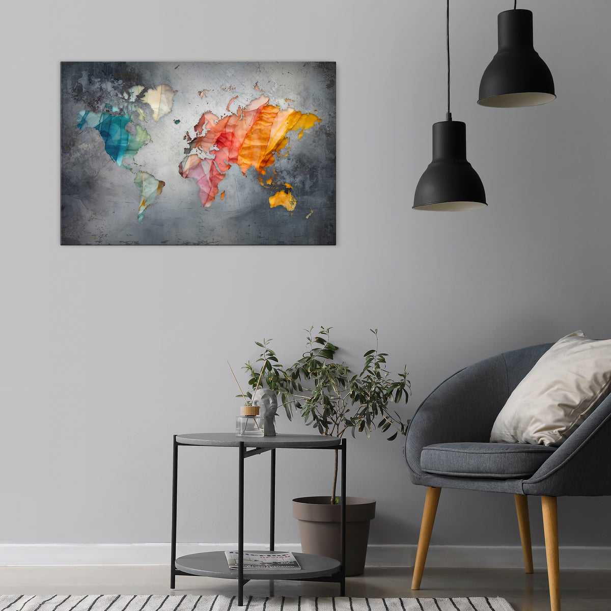 HARMONIOUS EARTH TONES Cuadro en lienzo horizontal