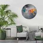 HARMONIOUS EARTH TONES Round Wall Art