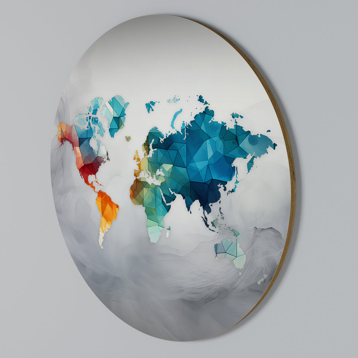 FACETED WORLDVIEW Arte de pared redondo
