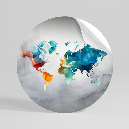 FACETED WORLDVIEW Vinilo adhesivo redondo