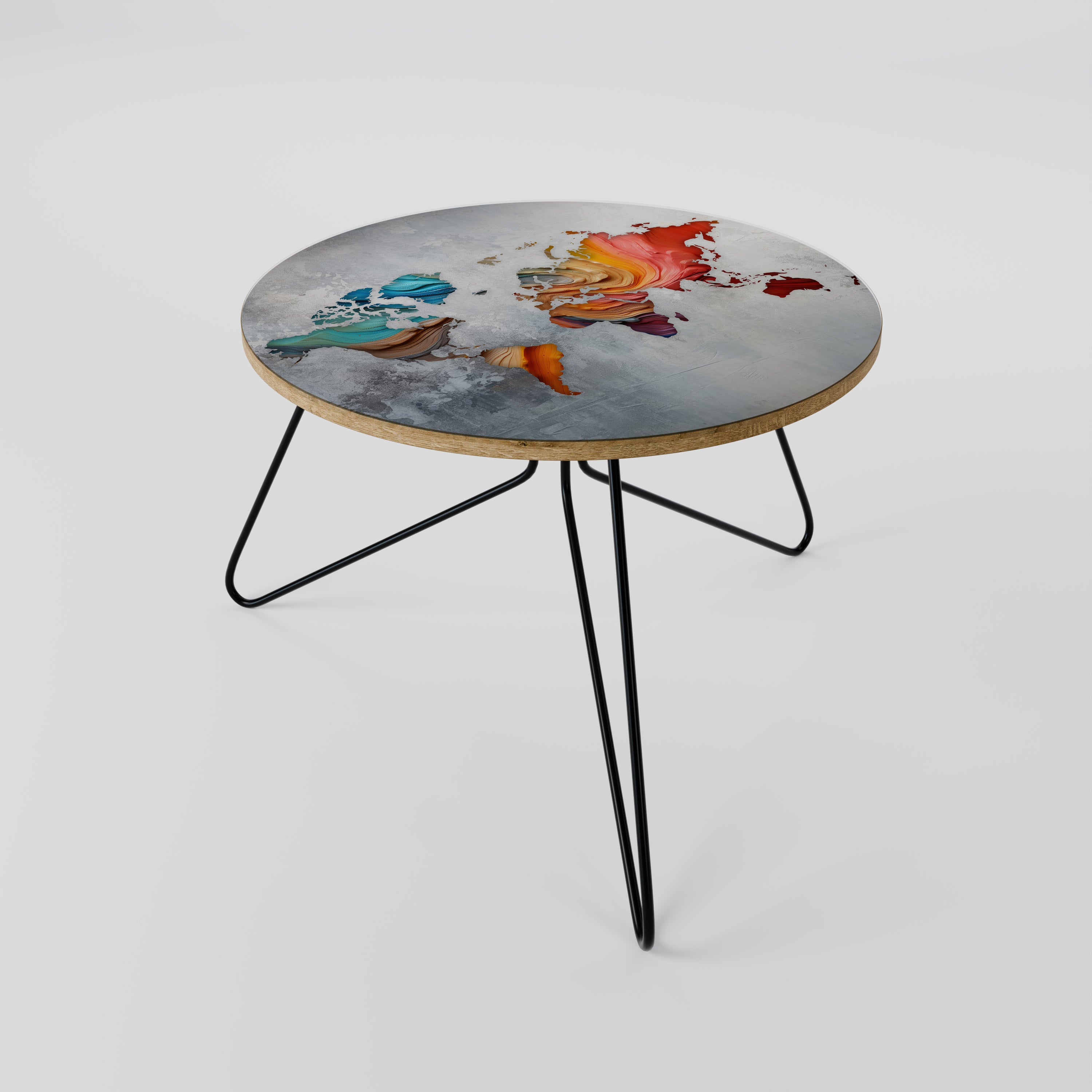 PAINTED CONTINENTS Coffee Table 60