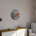 PAINTED CONTINENTS Round Wall Art