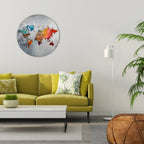 PAINTED CONTINENTS Round Wall Art