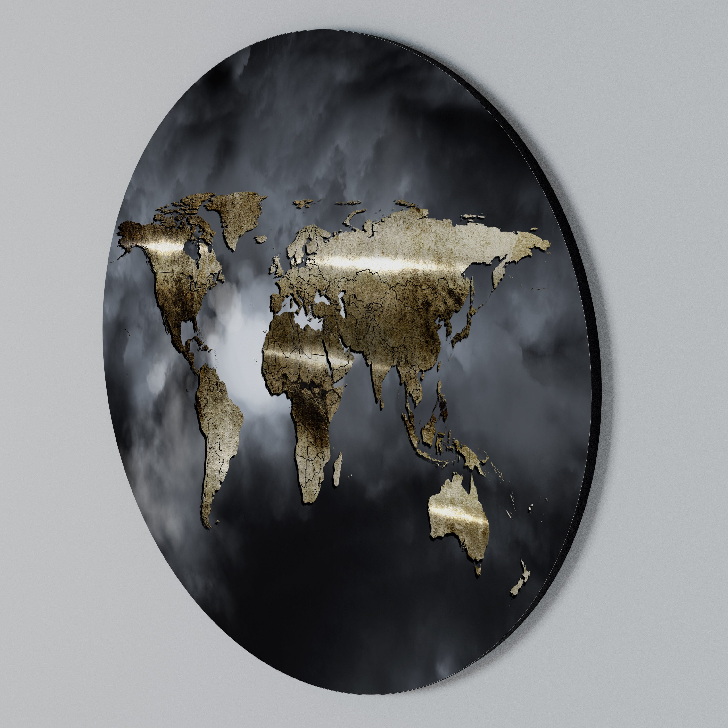 GOLDEN EARTH REVERIE Arte de pared redondo