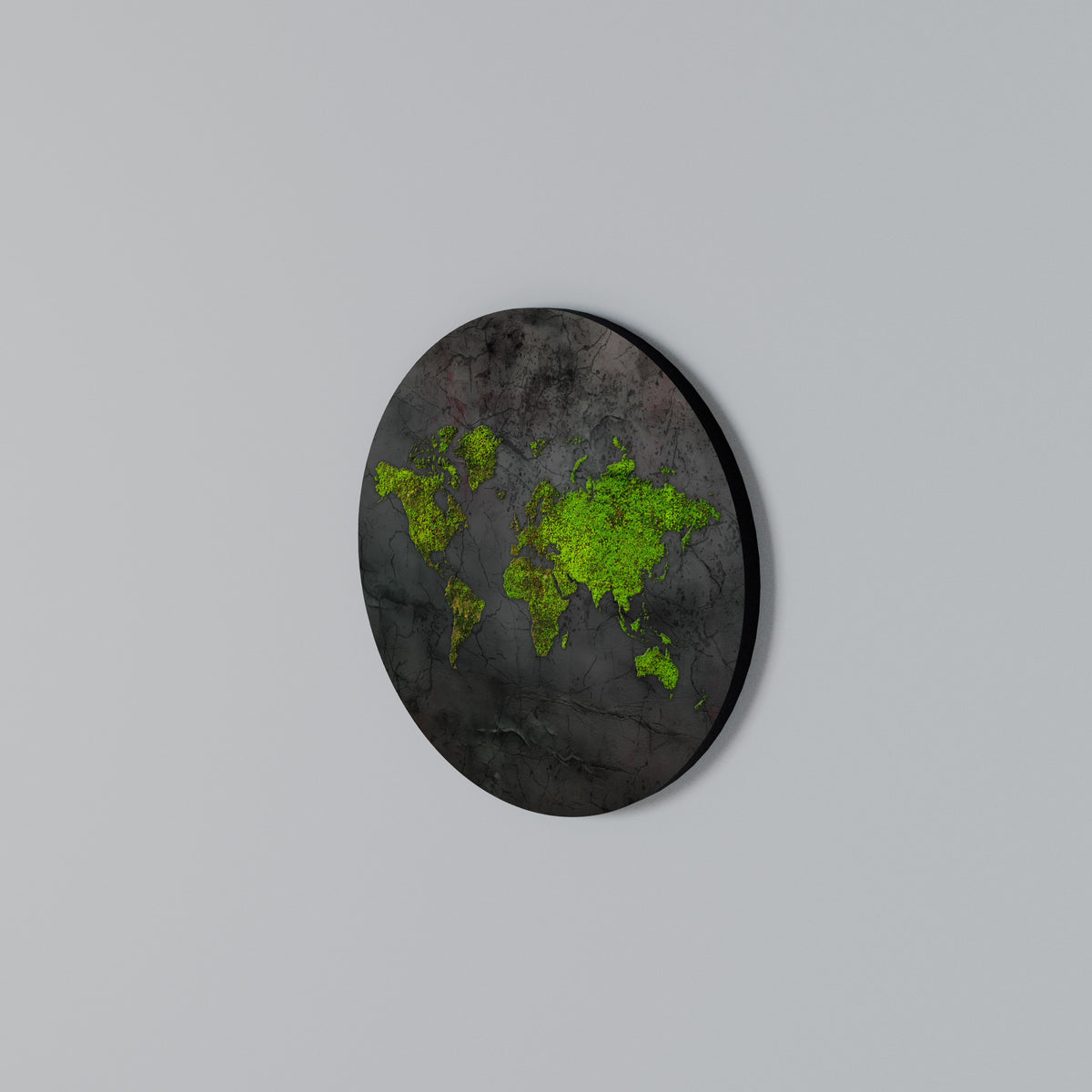 GREENER LANDS EMBRACED Arte de pared redondo