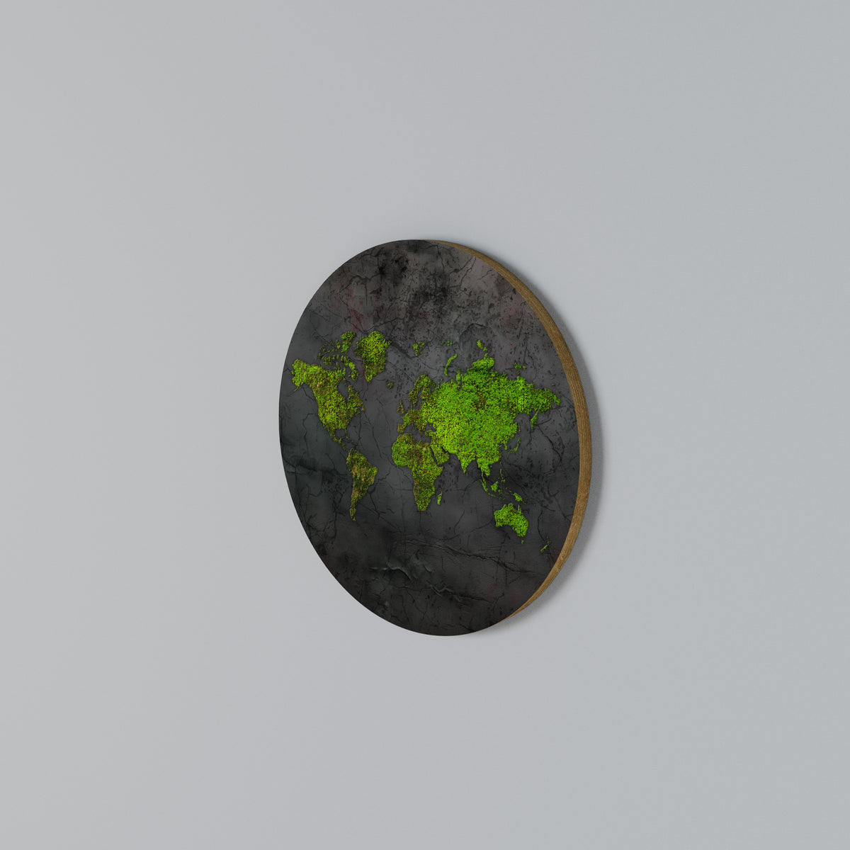 GREENER LANDS EMBRACED Arte de pared redondo
