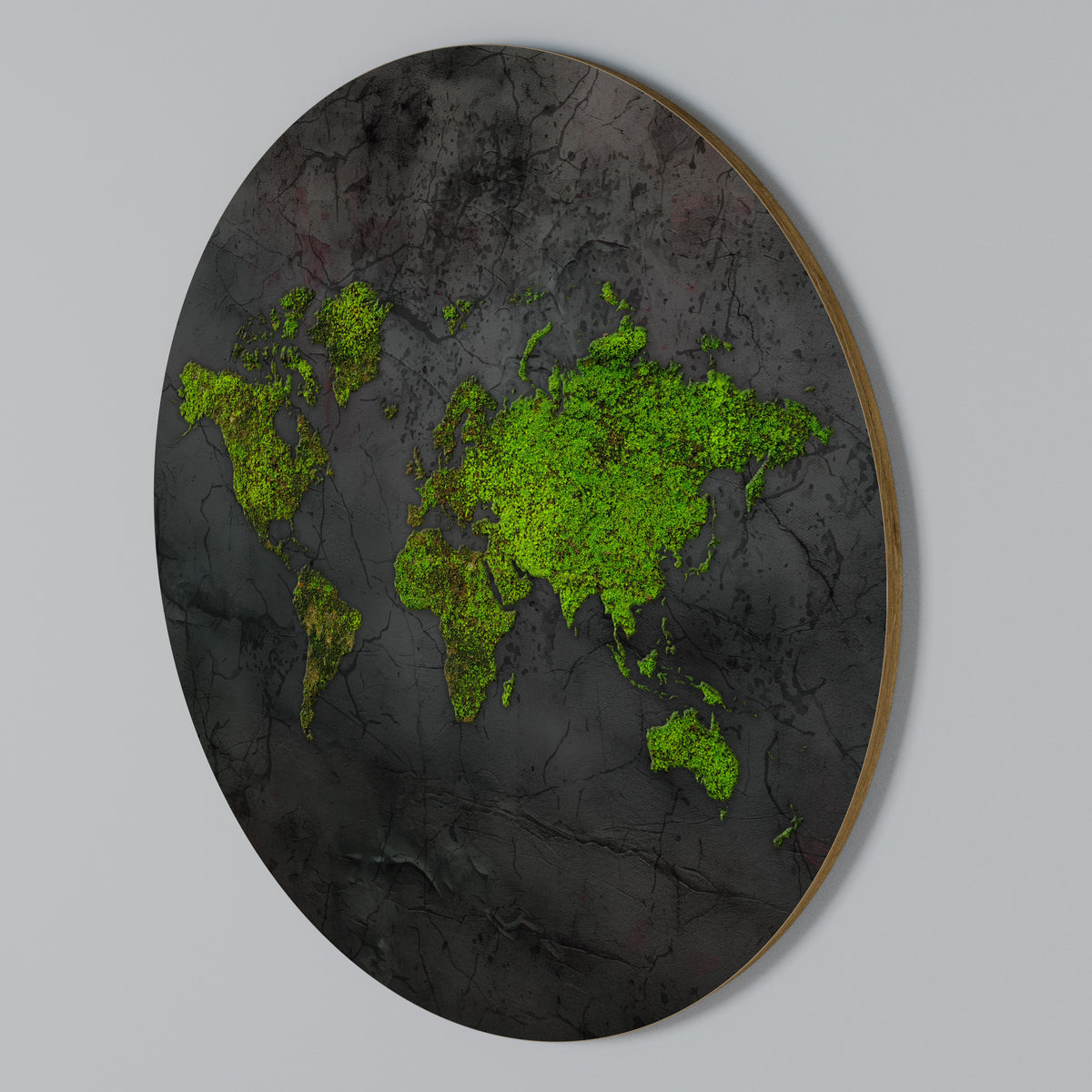 GREENER LANDS EMBRACED Arte de pared redondo