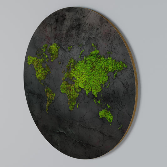 GREENER LANDS EMBRACED Round Wall Art