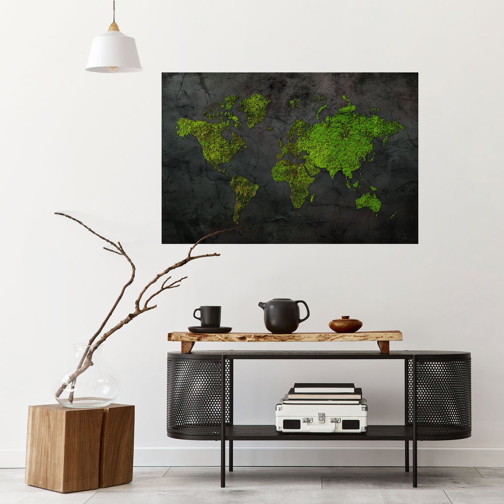 Póster horizontal autoadhesivo "TIERRAS MÁS VERDES ABRAZADAS"