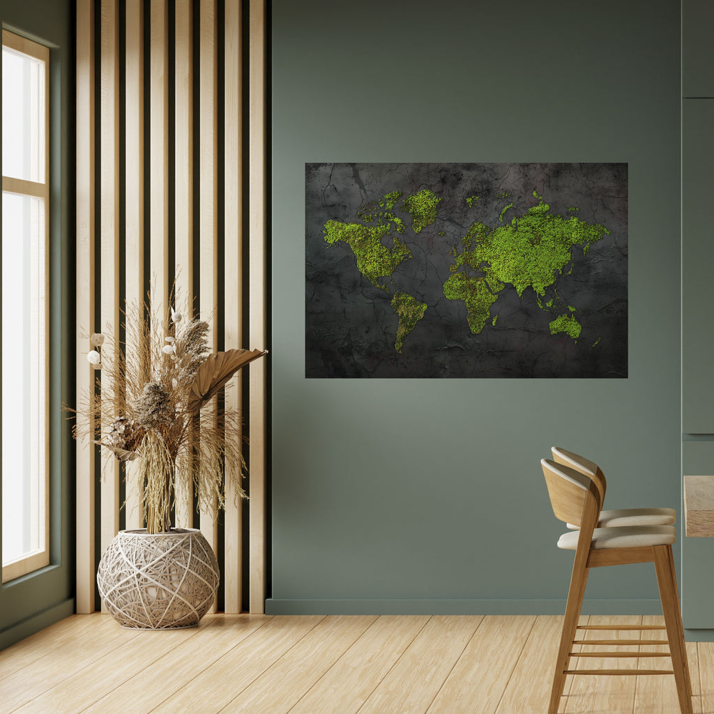 Póster horizontal autoadhesivo "TIERRAS MÁS VERDES ABRAZADAS"