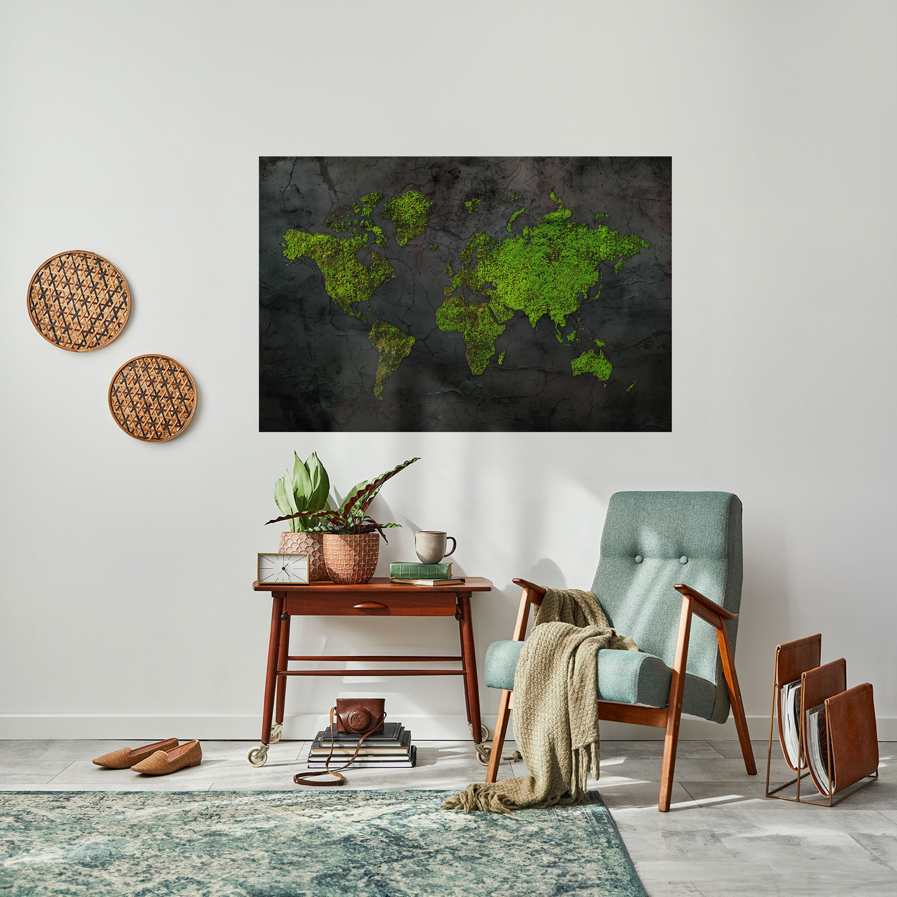 Póster horizontal autoadhesivo "TIERRAS MÁS VERDES ABRAZADAS"