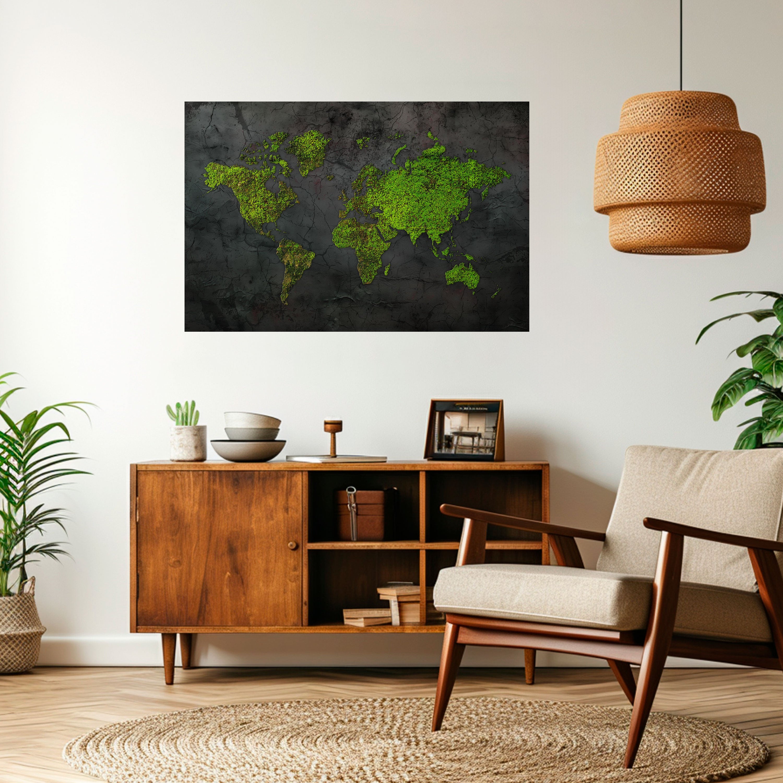 Póster horizontal autoadhesivo "TIERRAS MÁS VERDES ABRAZADAS"