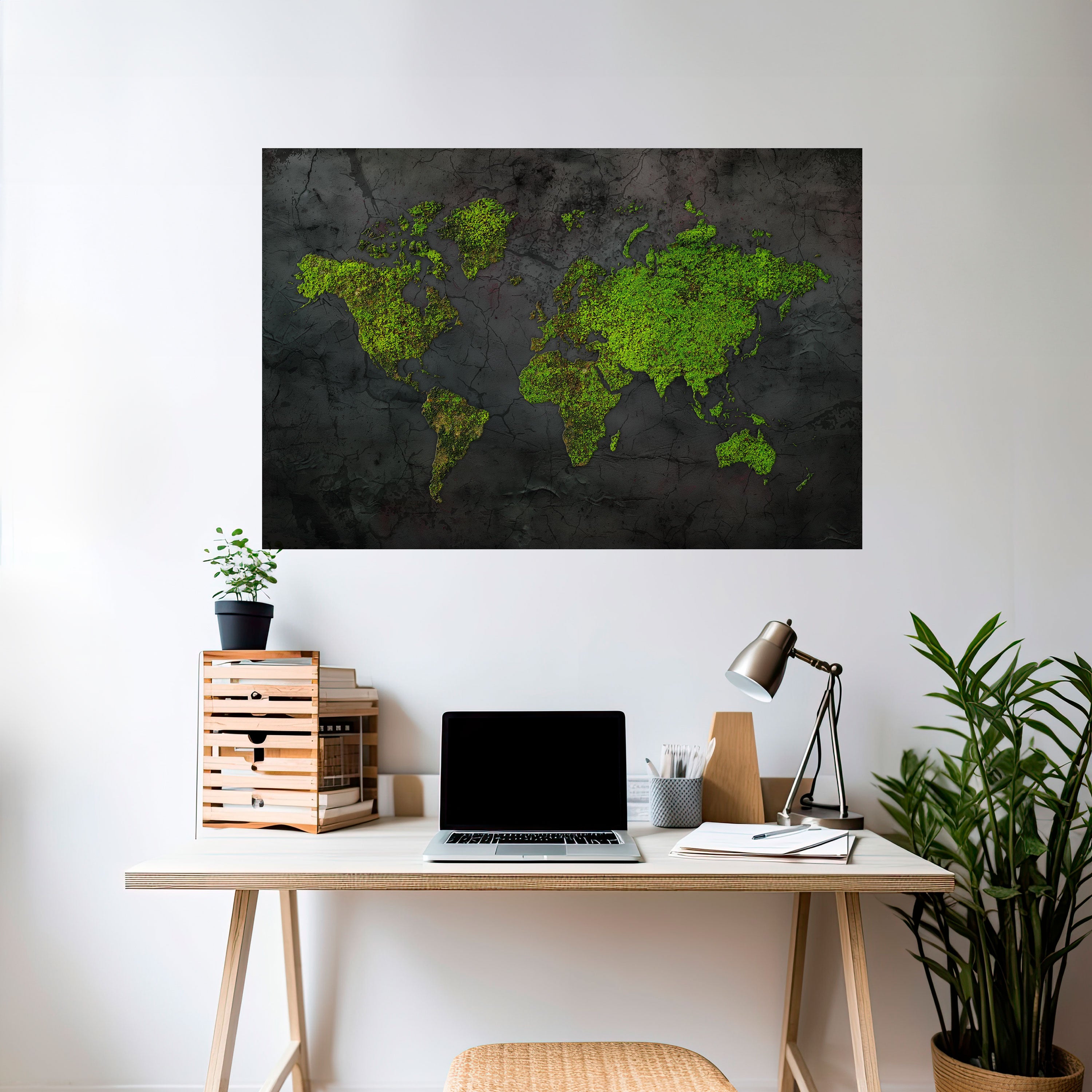 Póster horizontal autoadhesivo "TIERRAS MÁS VERDES ABRAZADAS"