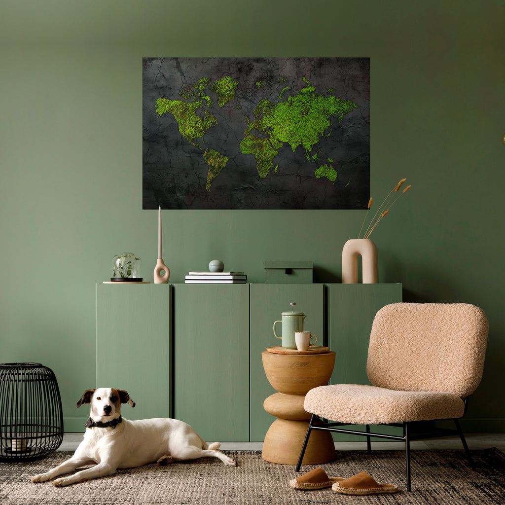 Póster horizontal autoadhesivo "TIERRAS MÁS VERDES ABRAZADAS"