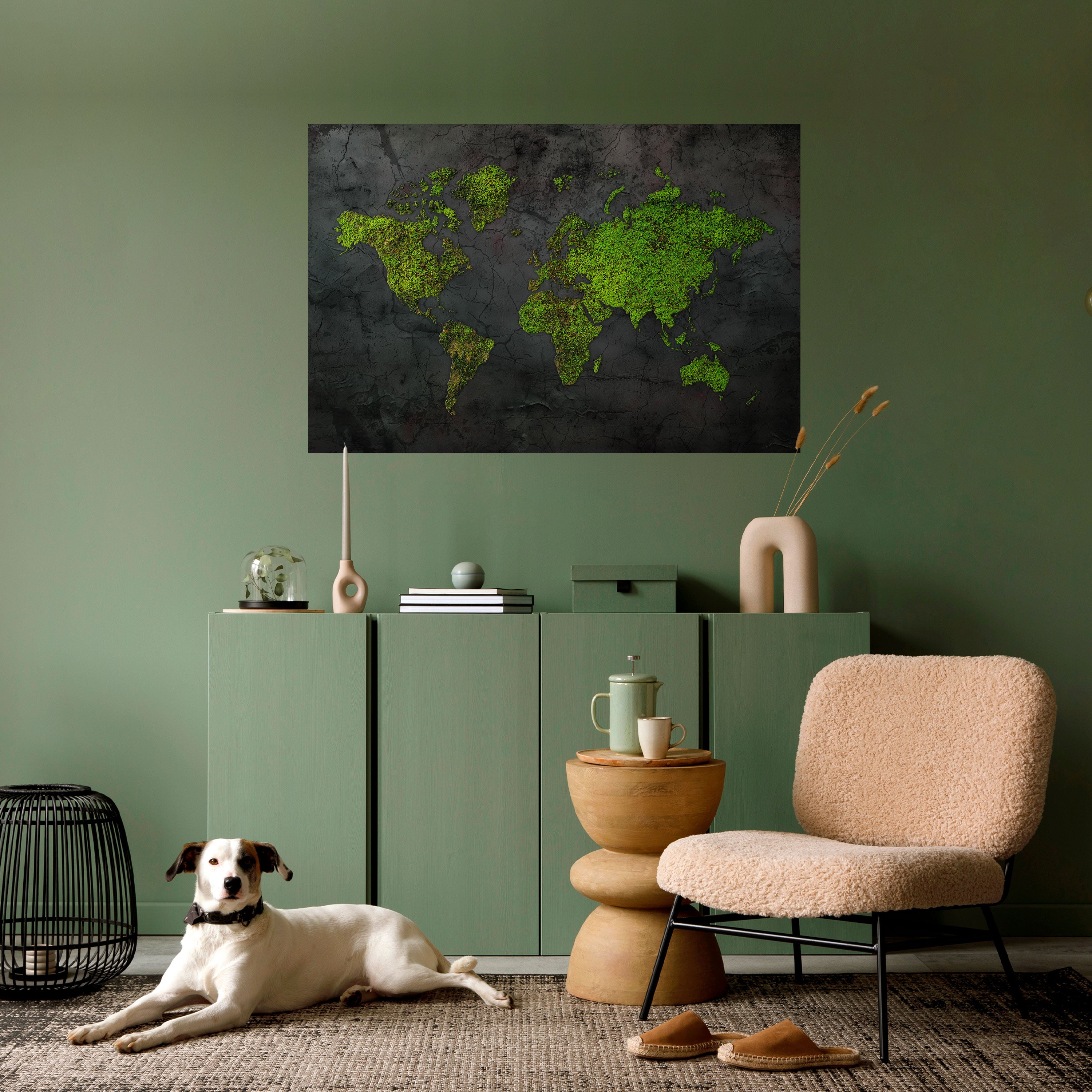 Póster horizontal autoadhesivo "TIERRAS MÁS VERDES ABRAZADAS"