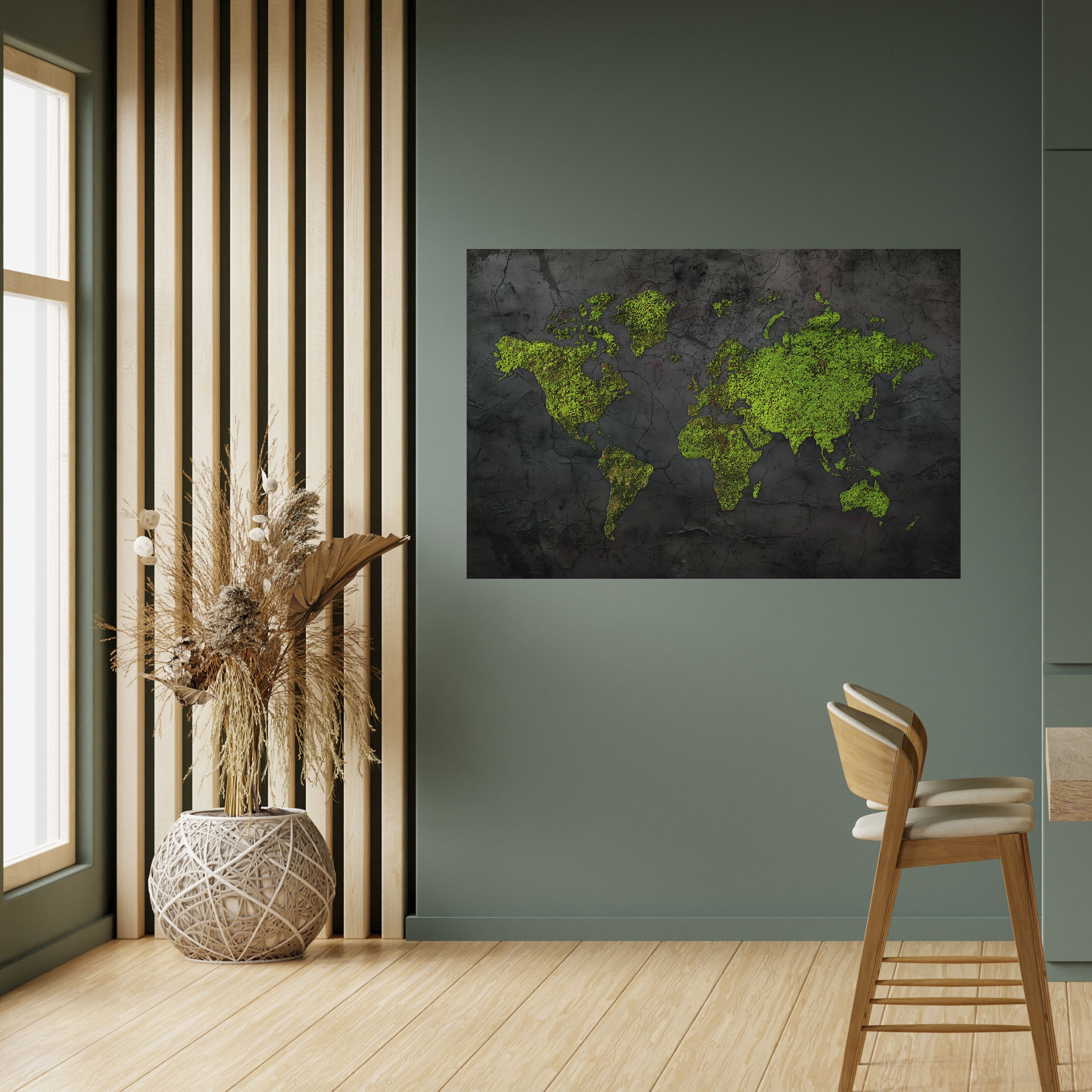 Póster horizontal autoadhesivo "TIERRAS MÁS VERDES ABRAZADAS"