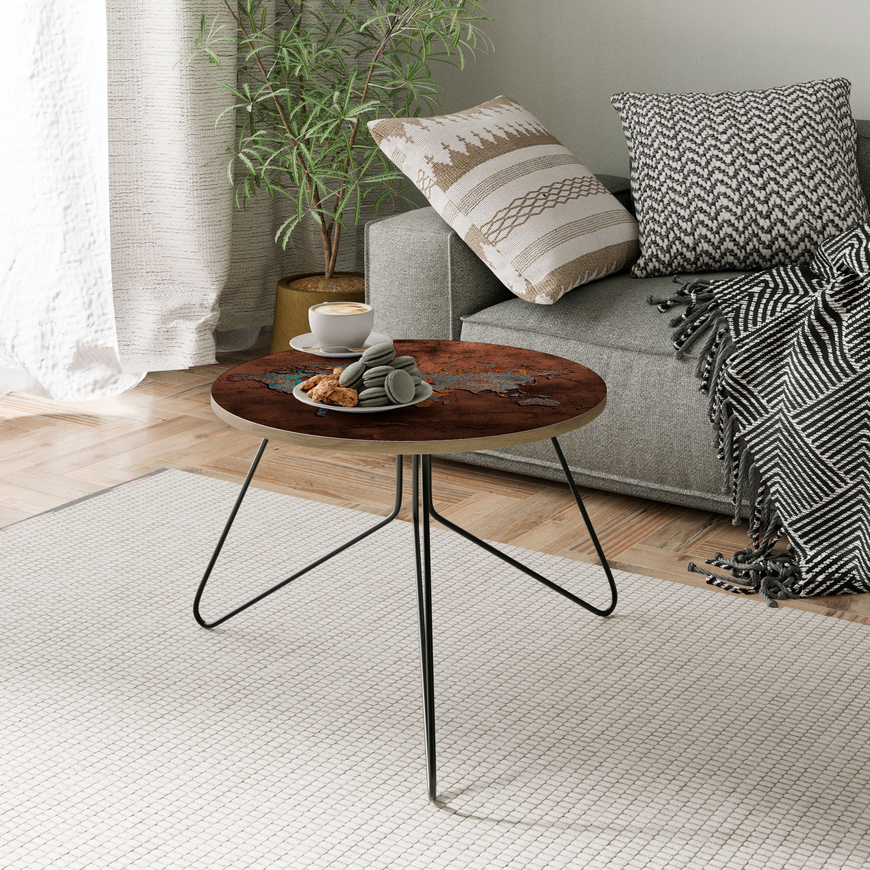 METALLIC MAP OF MEMORIES Coffee Table 60