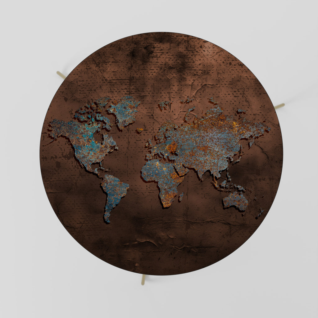 MAPA METÁLICO DE RECUERDOS Mesa de Centro 69
