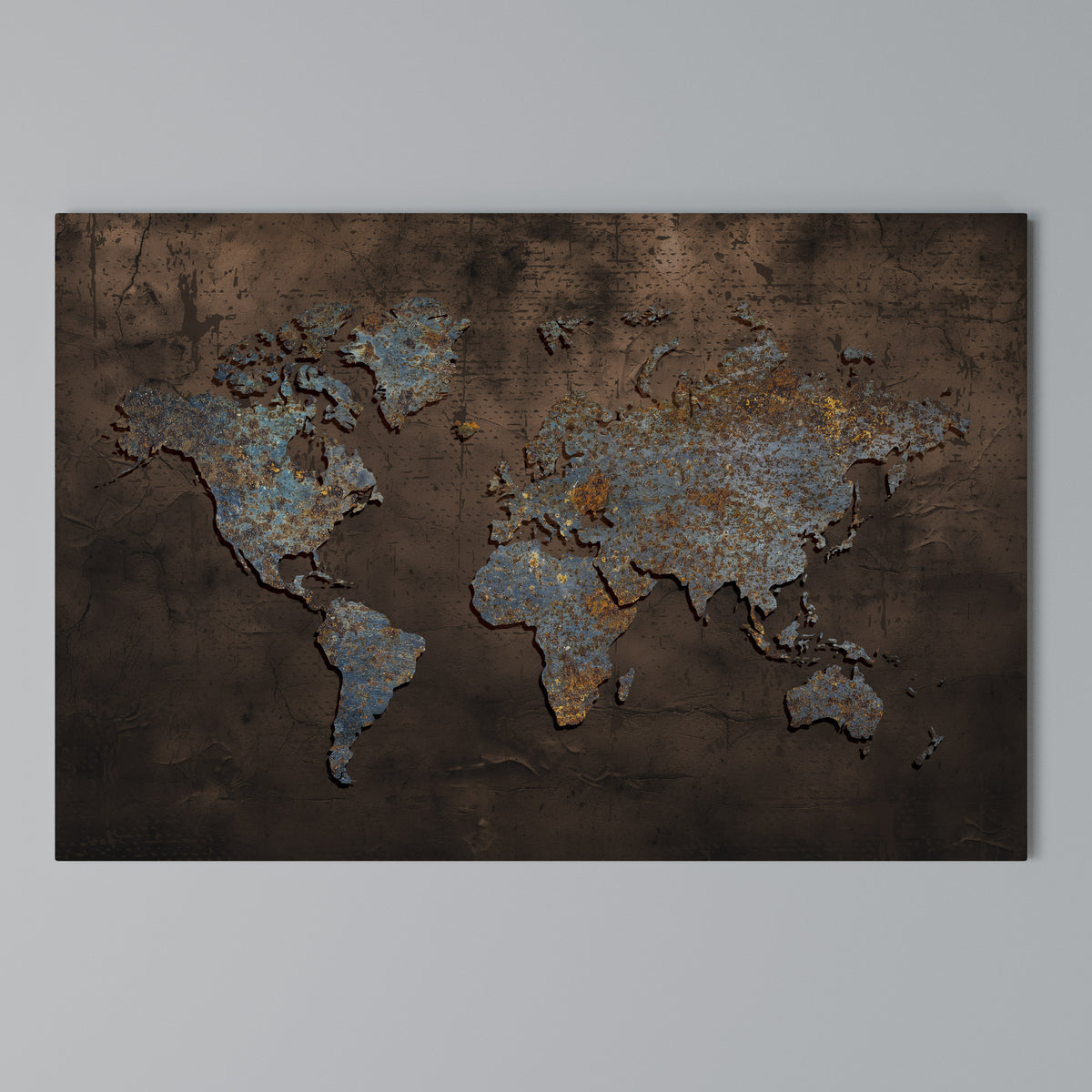 METALLIC MAP OF MEMORIES Cuadro en lienzo horizontal