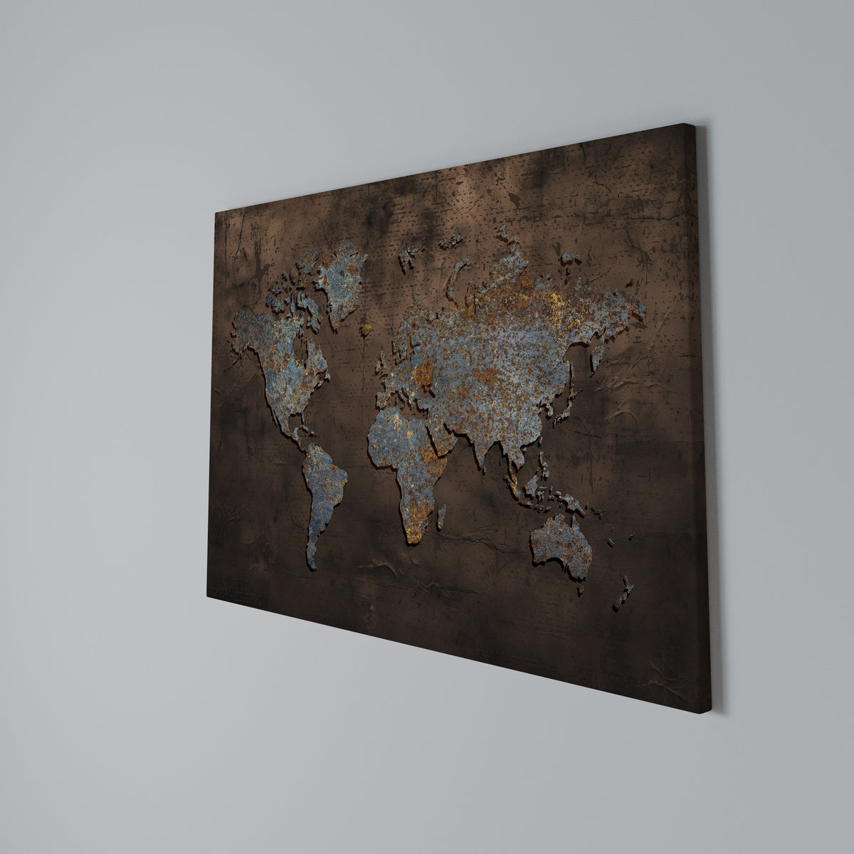 METALLIC MAP OF MEMORIES Cuadro en lienzo horizontal