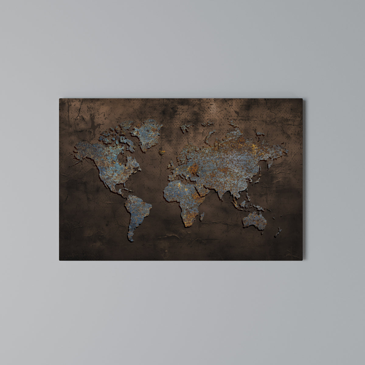 METALLIC MAP OF MEMORIES Cuadro en lienzo horizontal