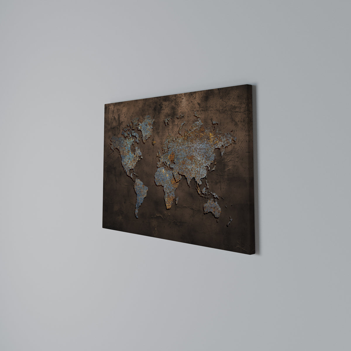 METALLIC MAP OF MEMORIES Cuadro en lienzo horizontal