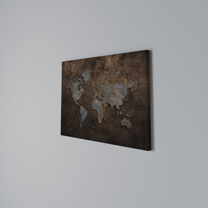 METALLIC MAP OF MEMORIES Cuadro en lienzo horizontal