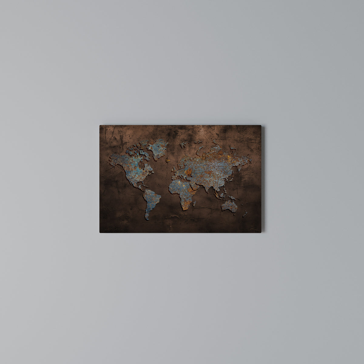 METALLIC MAP OF MEMORIES Cuadro en lienzo horizontal